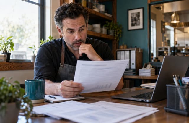 An owner gathering payroll reports